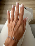 Silver Triple Round Crystal Hand Chain - CW1HANDCHAIN00187 | Wholesale Stainless Steel Jewelry Catwalk Jewellery Europe