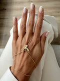 18K Gold Plated Stainless Steel Swallow Bird Charm Hand Chain Bracelet - CW1HANDCHAIN00216 | Wholesale Stainless Steel Jewelry Catwalk Jewellery Europe