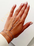 Silver Tiny Cube Bead Delicate Chain Hand Chain - CW1HANDCHAIN005 | Wholesale Stainless Steel Jewelry Catwalk Jewellery Europe
