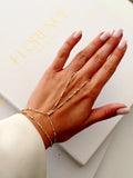 Gold Tiny Cube Bead Delicate Chain Hand Chain - CW1HANDCHAIN006 | Wholesale Stainless Steel Jewelry Catwalk Jewellery Europe