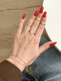 Silver Delicate Station Beaded Chain Hand Chain - CW1HANDCHAIN008 | Wholesale Stainless Steel Jewelry Catwalk Jewellery Europe