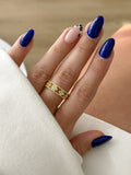 Gold CZ Pave Clover Motif Cutout Band Ring - CW1RING00132 | Wholesale Stainless Steel Jewelry Catwalk Jewellery Europe