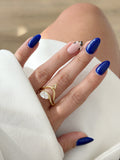 CW1RING00138-gold-pear-cut-cz-and-triangle-chevron-stackable-ring-set-catwalkjewellery wholesale jewelry RINGS Catwalk Jewellery Europe