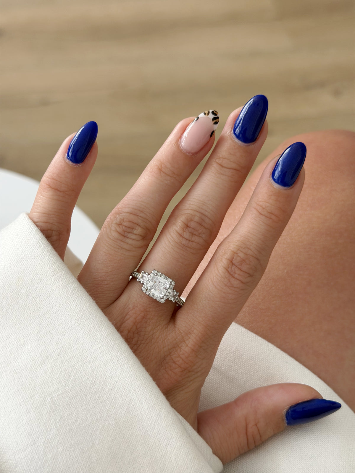 Silver Princess Cut CZ Three Stone Halo Ring - CW1RING00157 | Wholesale Stainless Steel Jewelry Catwalk Jewellery Europe