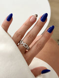 CW1RING00163-silver-cz-pave-buckle-clasp-curb-chain-ring-catwalkjewellery wholesale jewelry RINGS Catwalk Jewellery Europe