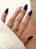 CW1RING00171-gold-cz-pave-mariner-anchor-link-double-band-ring-catwalkjewellery wholesale jewelry RINGS Catwalk Jewellery Europe