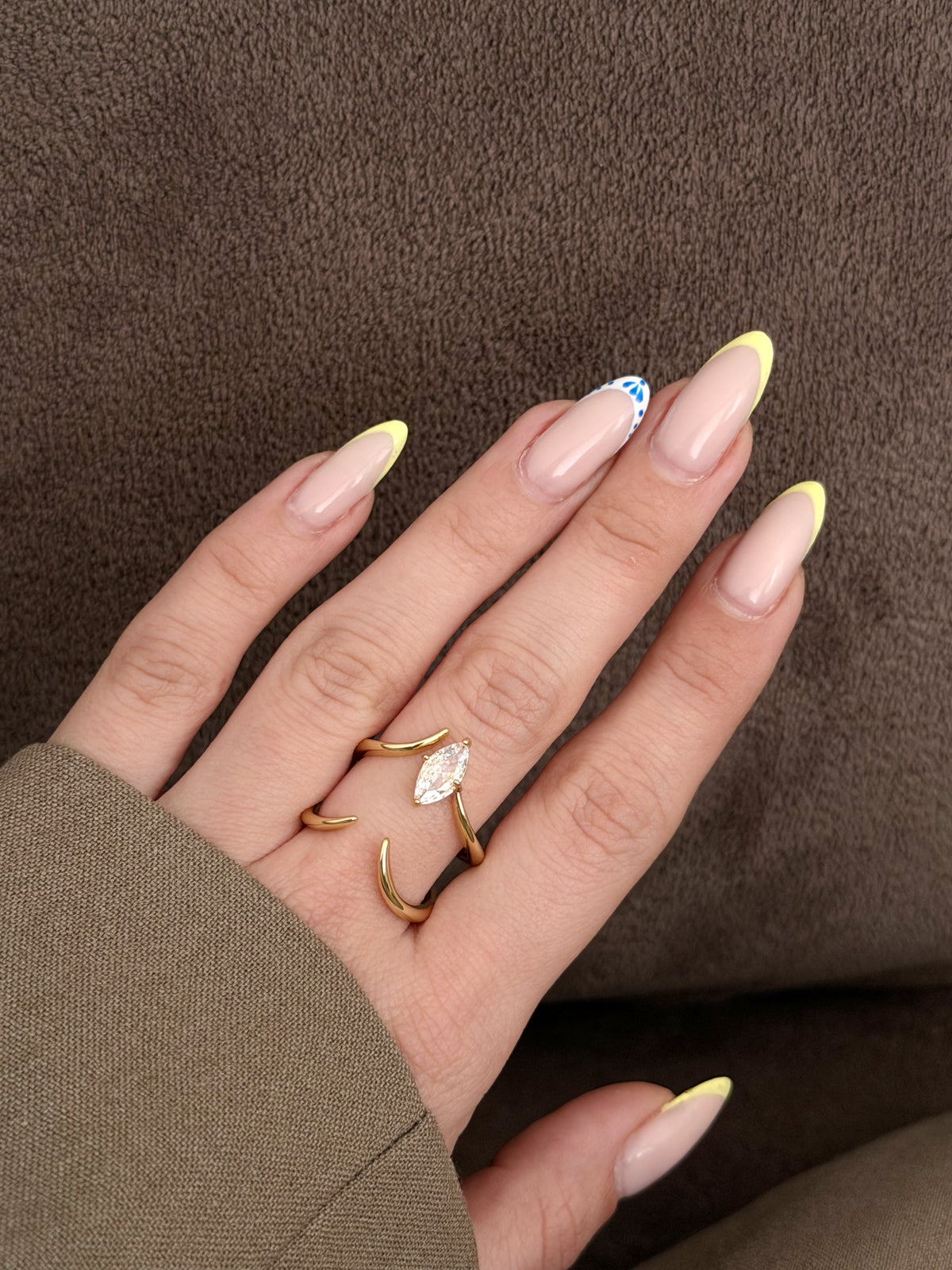Gold Open Claw Marquise CZ Solitaire Ring - CW1RING00182 | Wholesale Stainless Steel Jewelry Catwalk Jewellery Europe