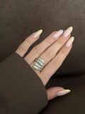 Gold CZ Pave Multi Row Spiral Wrap Ring - CW1RING00183 | Wholesale Stainless Steel Jewelry Catwalk Jewellery Europe