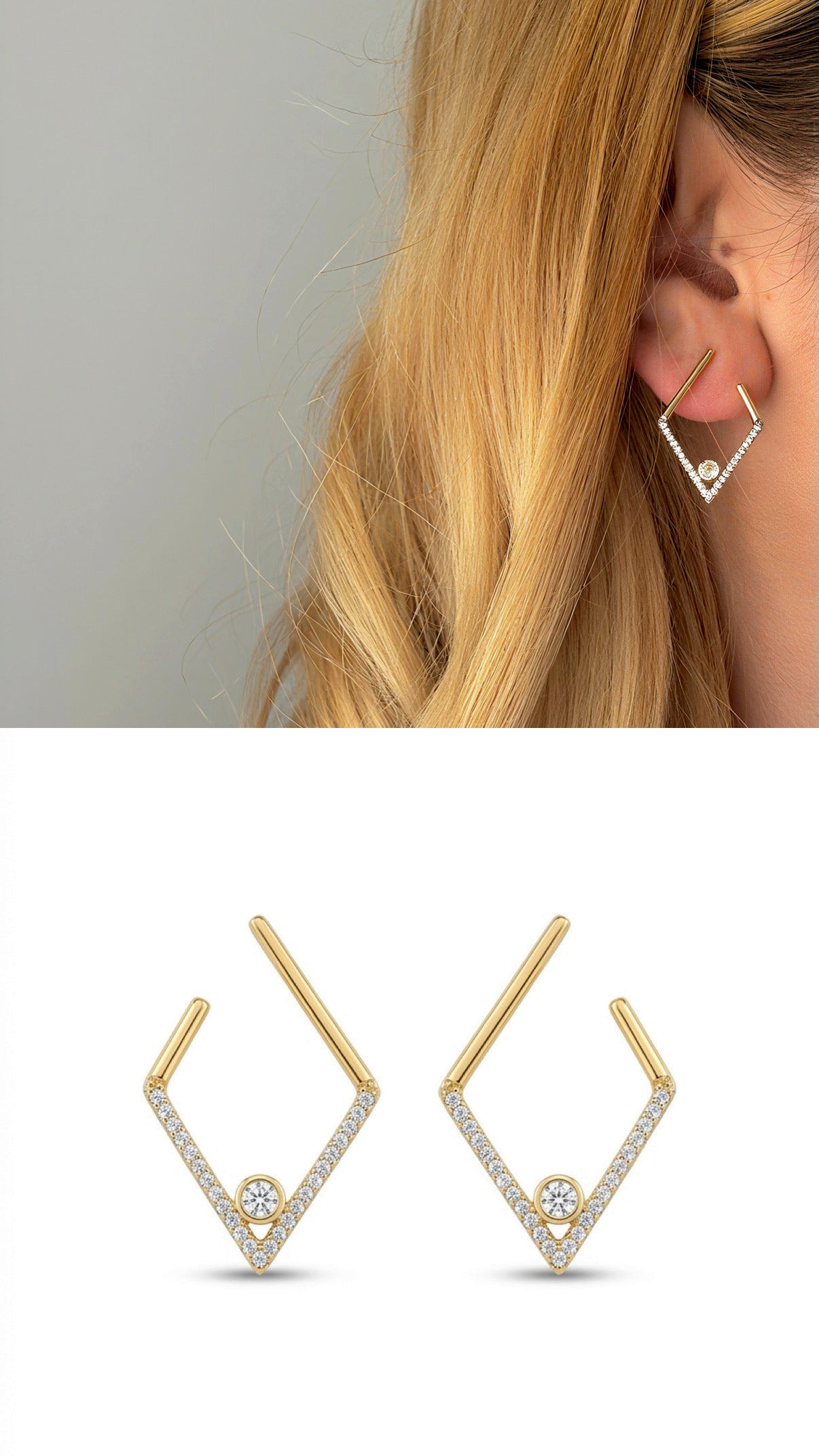 14K Gold Plated Cubic Zirconia Vip 14k earrings  – Catwalk Jewellery wholesale jewelry VIP 14K EARRINGS  Catwalk Jewellery Europe