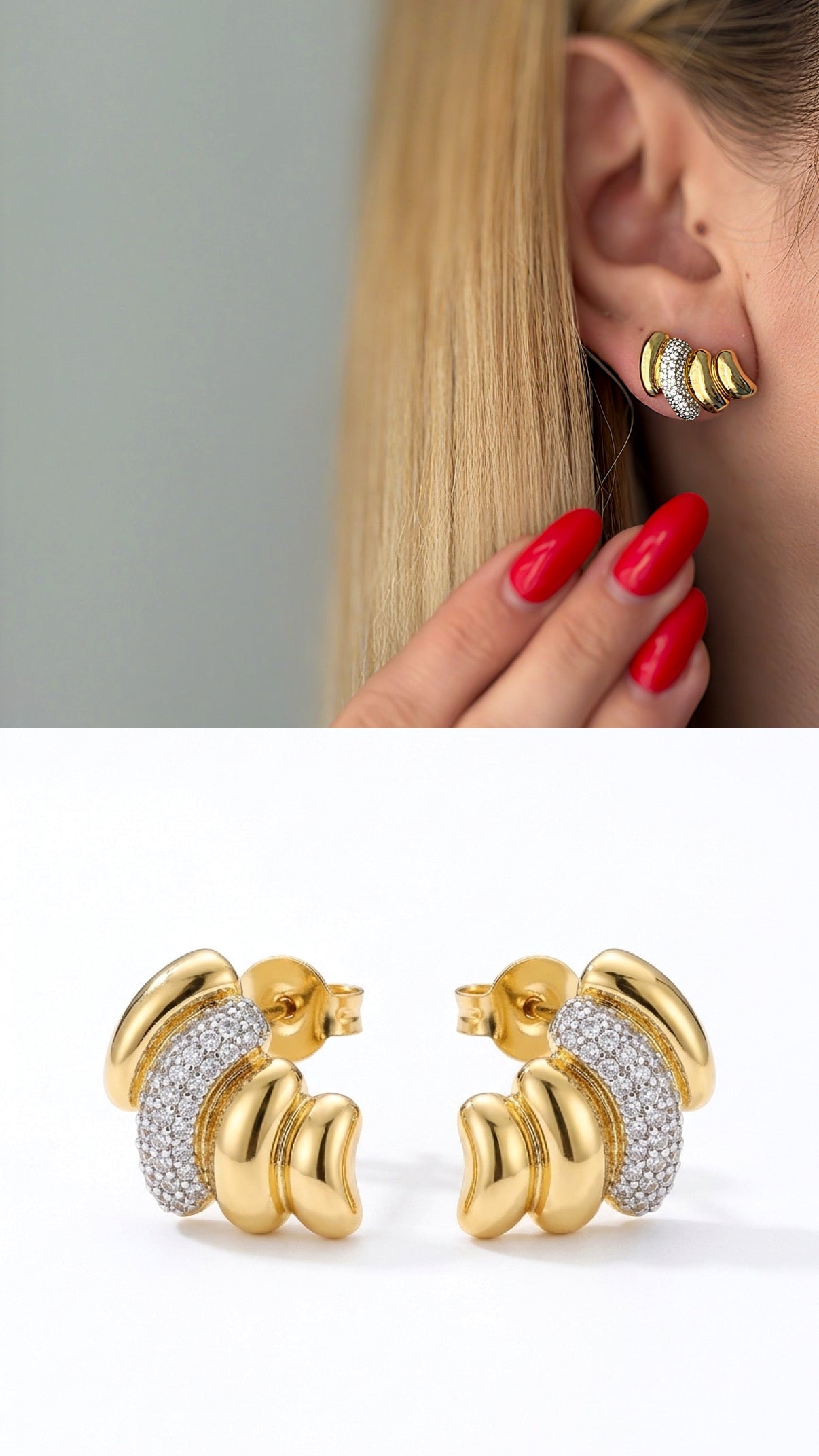 14K Gold Plated Cubic Zirconia Vip 14k earrings  – Catwalk Jewellery wholesale jewelry VIP 14K EARRINGS  Catwalk Jewellery Europe