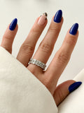 Silver Triple Row Marquise CZ Cluster Eternity Band Ring - CW1RING00188 | Wholesale Stainless Steel Jewelry Catwalk Jewellery Europe