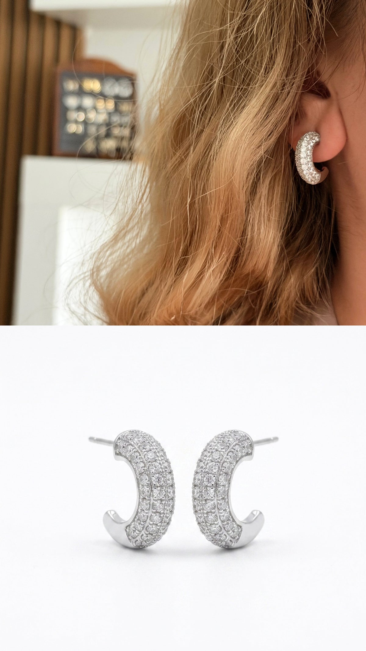 Rhodium Plated Cubic Zirconia Vip 14k earrings  – Catwalk Jewellery wholesale jewelry VIP 14K EARRINGS  Catwalk Jewellery Europe