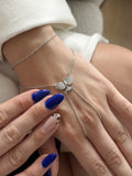 Silver CZ Pave Flying Dove Phoenix Bird Hand Chain - CW1HANDCHAIN0085 | Wholesale Stainless Steel Jewelry Catwalk Jewellery Europe