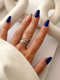 Silver Multi Layer Wrap Baguette And Pear CZ Open Ring - CW1RING00191 | Wholesale Stainless Steel Jewelry Catwalk Jewellery Europe