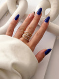Gold Multi Layer Wrap Baguette And Pear CZ Open Ring - CW1RING00192 | Wholesale Stainless Steel Jewelry Catwalk Jewellery Europe
