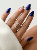 Gold CZ Pave Triple Bar Cage Band Ring - CW1RING00198 | Wholesale Stainless Steel Jewelry Catwalk Jewellery Europe