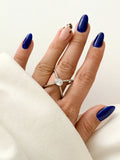 Silver CZ Pave Criss Cross X Oval Solitaire Statement Ring - CW1RING00202 | Wholesale Stainless Steel Jewelry Catwalk Jewellery Europe