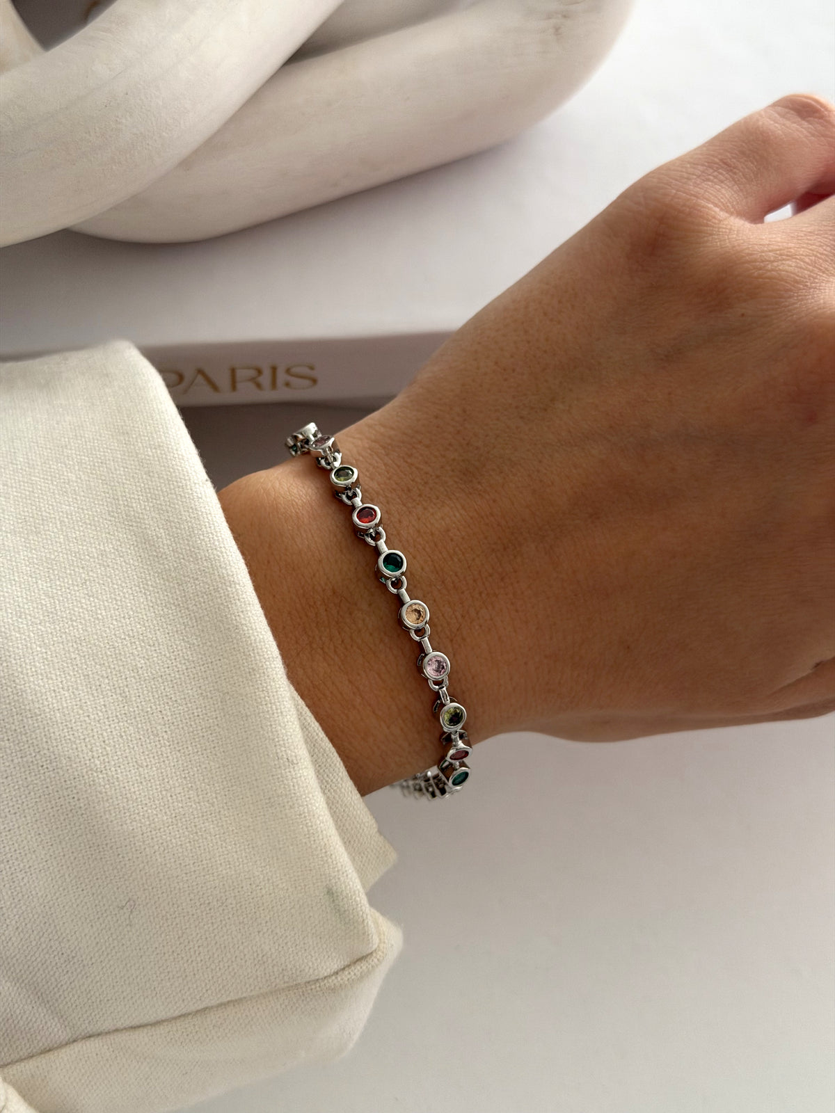 CW1VPBRCLT0012-silver-multi-color-bezel-set-cz-tennis-bracelet-catwalkjewellery wholesale jewelry BRACELETS  Catwalk Jewellery Europe