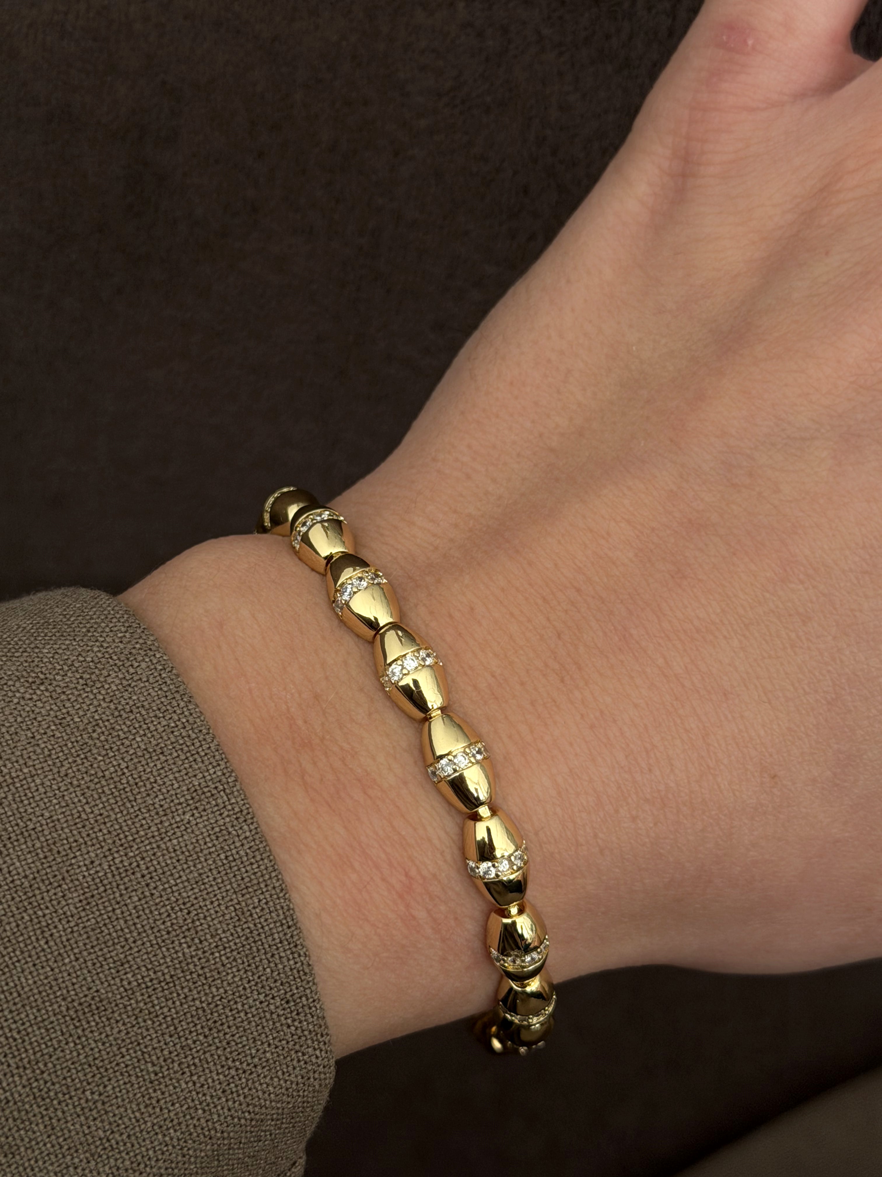 CW1VPBRCLT0038-gold-cz-pave-barrel-link-bracelet-catwalkjewellery wholesale jewelry BRACELETS  Catwalk Jewellery Europe