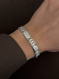 Silver CZ Pave Watch Band Link Bracelet - CW1VPBRCLT0088 | Wholesale Stainless Steel Jewelry Catwalk Jewellery Europe
