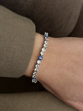 Silver Round Cut CZ Evil Eye Motif Tennis Bracelet - CW1VPBRCLT00106 | Wholesale Stainless Steel Jewelry Catwalk Jewellery Europe