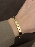 Gold Solid Clover Motif Link Bracelet - CW1VPBRCLT00113 | Wholesale Stainless Steel Jewelry Catwalk Jewellery Europe