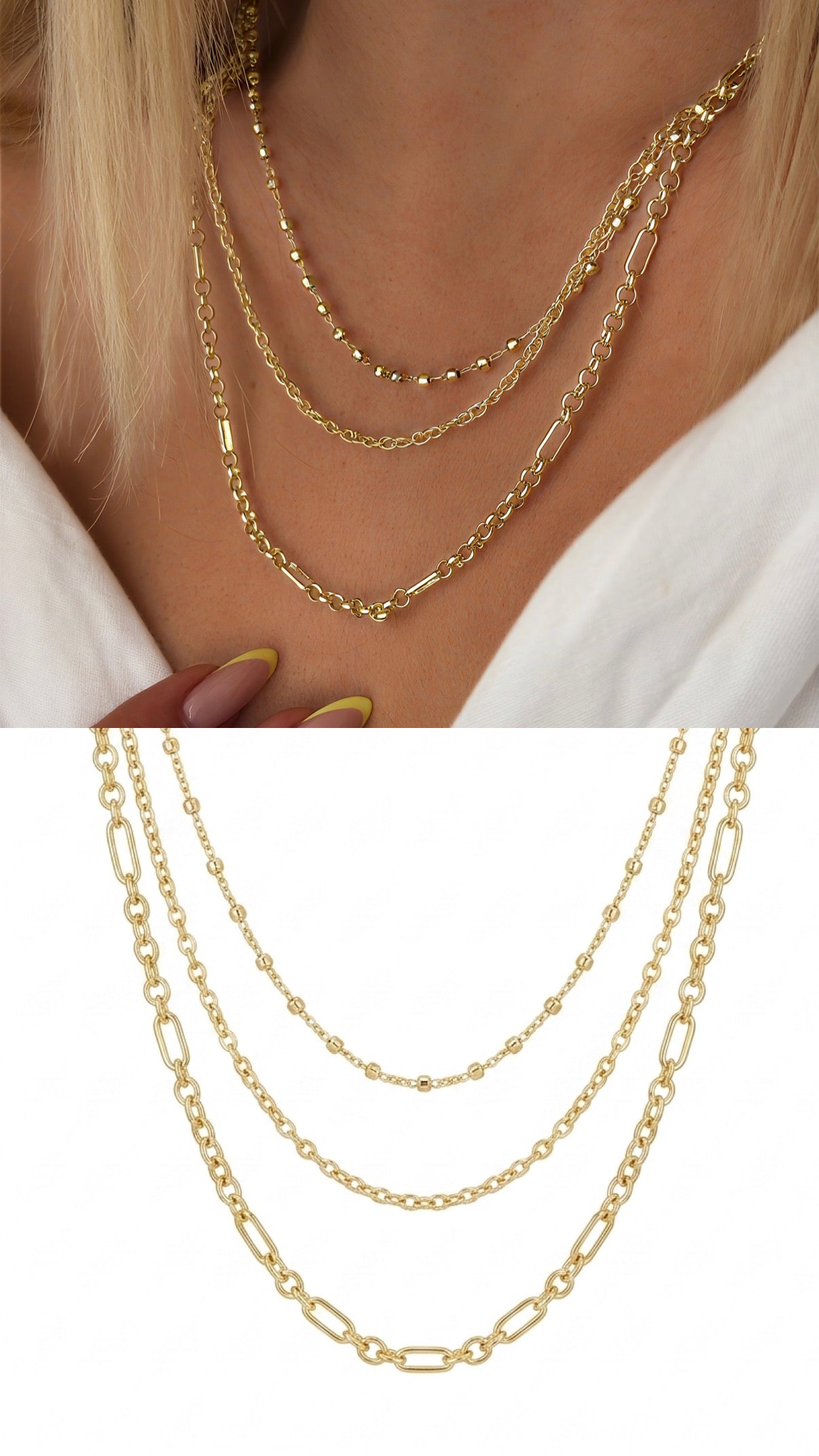 MY1VPNKLC0092 gold-necklace-stainless-steel-waterproof-layered-trendy-wholesale-myaccessories wholesale jewelry NECKLACE  Catwalk Jewellery Europe