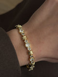Gold Mixed Cut Cz Hexagonal Station Bracelet wholesale jewelry BRACELETS  Catwalk Jewellery Europe