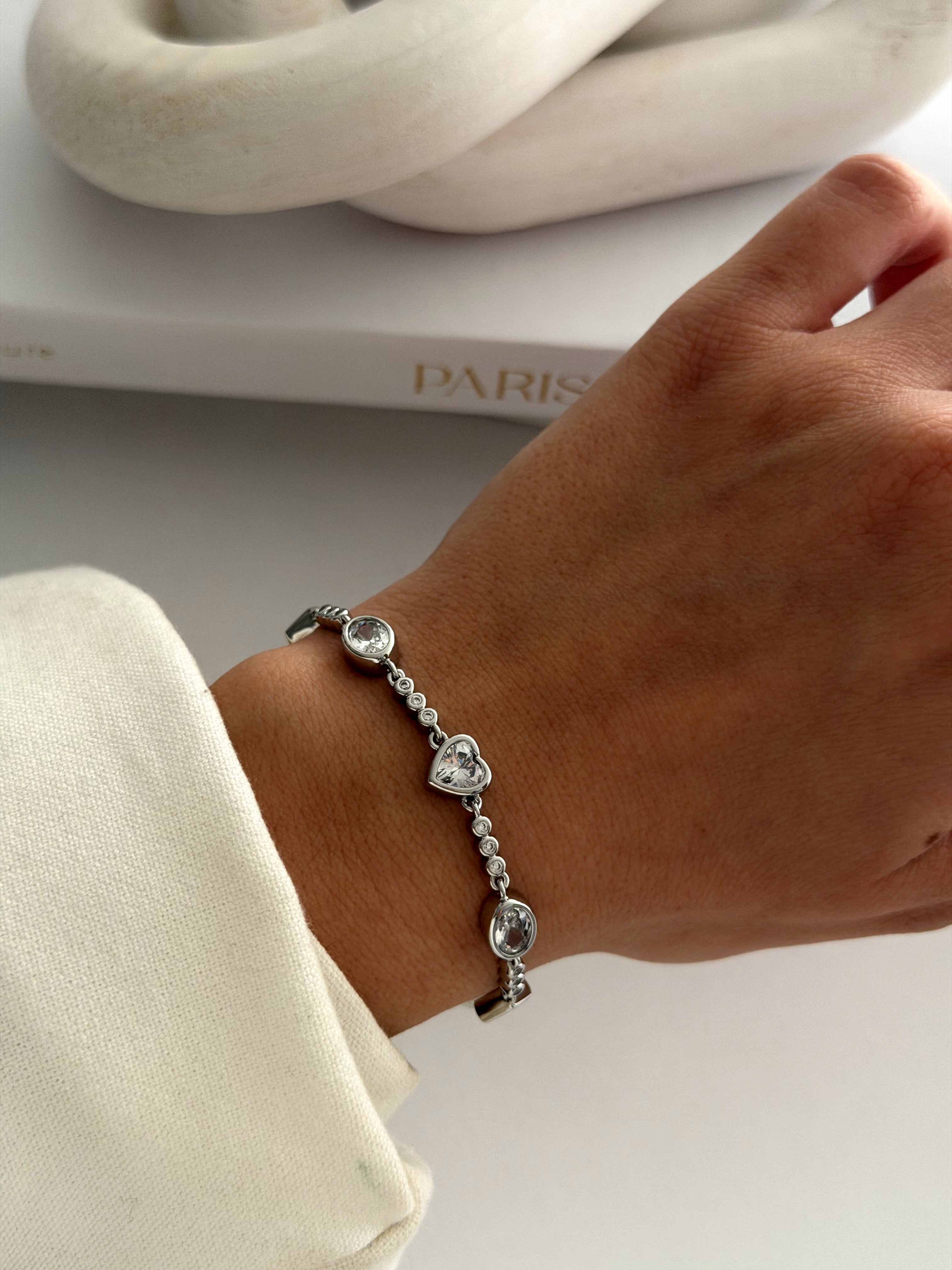 Silver Bezel Set Cz Mixed Shape Station Bracelet wholesale jewelry BRACELETS  Catwalk Jewellery Europe