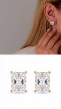 Gold Emerald Cut Cz Prong Set Stud Earrings wholesale jewelry VIP 14K EARRINGS  Catwalk Jewellery Europe