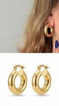 Gold Smooth Chunky Tube Hoop Earrings wholesale jewelry VIP 14K EARRINGS  Catwalk Jewellery Europe