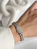 Silver Iced Out Cz Pave Chunky Curb Chain Bracelet Alternate Angle wholesale jewelry BRACELETS  Catwalk Jewellery Europe