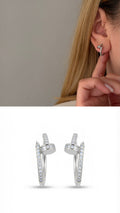 Gold Cz Pave Chunky C Hoop Earrings wholesale jewelry VIP 14K EARRINGS  Catwalk Jewellery Europe
