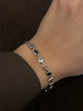 Silver Multi Color Mixed Geometric Cut Cz Station Bracelet wholesale jewelry BRACELETS  Catwalk Jewellery Europe