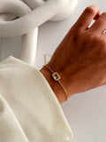 Gold Emerald Cut Cz Bezel Station Chain Bracelet wholesale jewelry BRACELETS  Catwalk Jewellery Europe