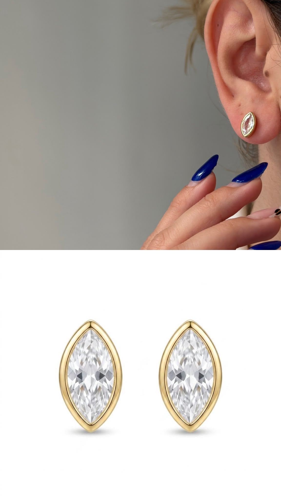 Silver Wavy Cz Stud Earrings wholesale jewelry VIP 14K EARRINGS  Catwalk Jewellery Europe
