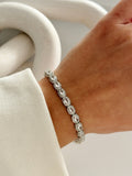Silver Oval Cut Cz Halo Tennis Bracelet wholesale jewelry BRACELETS  Catwalk Jewellery Europe