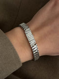 Silver Baguette Cz Pave Diagonal Link Tennis Bracelet wholesale jewelry BRACELETS  Catwalk Jewellery Europe