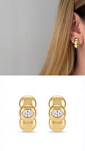 Gold Chunky Triple Bubble Marquise Cz Stud Earrings wholesale jewelry VIP 14K EARRINGS  Catwalk Jewellery Europe