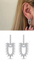 Silver Cz Pave Spiked Geometric U Shape Stud Earrings wholesale jewelry VIP 14K EARRINGS  Catwalk Jewellery Europe
