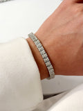 Silver Baguette Cut Cz Halo Tennis Bracelet wholesale jewelry BRACELETS  Catwalk Jewellery Europe
