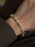 Gold Cz Pave Xo Hugs And Kisses Link Bracelet wholesale jewelry BRACELETS  Catwalk Jewellery Europe