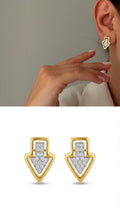 Gold Cz Pave Geometric Arrow Stud Earrings wholesale jewelry VIP 14K EARRINGS  Catwalk Jewellery Europe