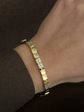 Gold Cz Pave Alternating Square Link Bracelet wholesale jewelry BRACELETS  Catwalk Jewellery Europe