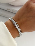 Silver Large Marquise Cut Cz Tennis Bracelet wholesale jewelry BRACELETS  Catwalk Jewellery Europe