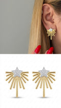 Gold Cz Pave Starburst Ray Stud Earrings wholesale jewelry VIP 14K EARRINGS  Catwalk Jewellery Europe