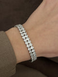 Silver Double Row Round Cut Cz Tennis Bracelet wholesale jewelry BRACELETS  Catwalk Jewellery Europe