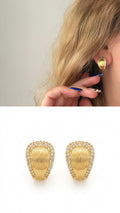 Gold Cz Pave Oval Eternity Huggie Earrings wholesale jewelry VIP 14K EARRINGS  Catwalk Jewellery Europe